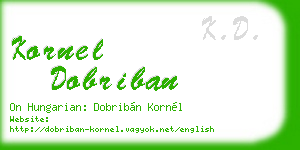 kornel dobriban business card